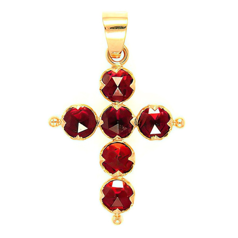 Croix Grenat Ronds