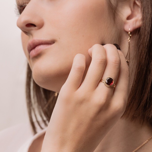 Bague Grenat Rond