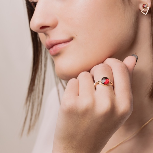 Bague Grenat Rond
