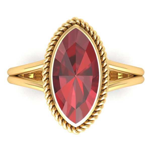 Bague Grenat Navette