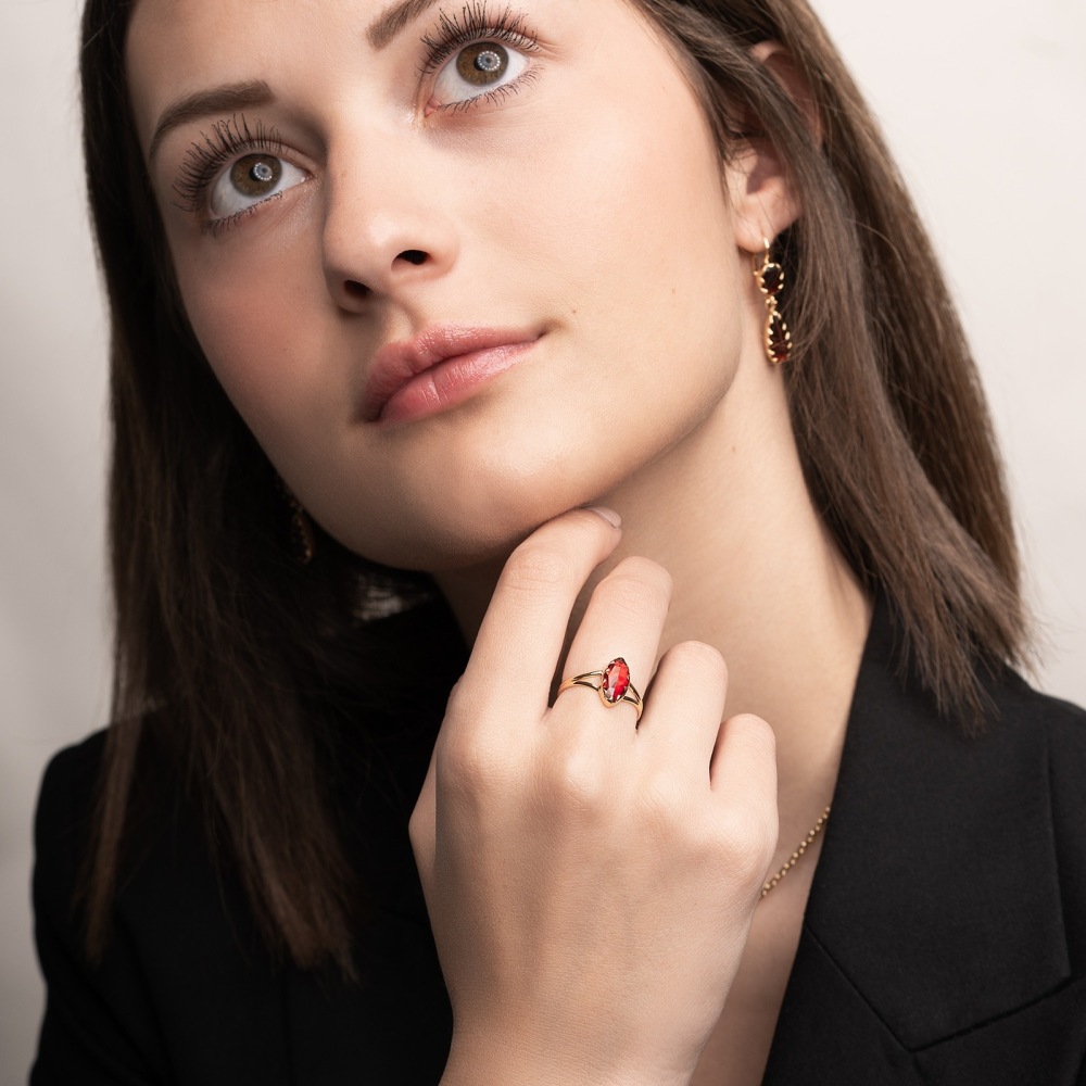 Bague Grenat Navette