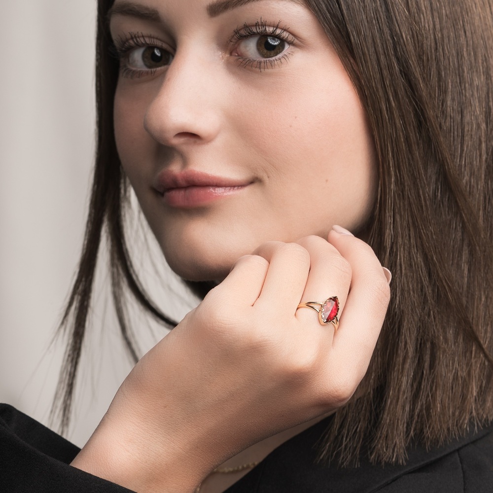 Bague Grenat Navette
