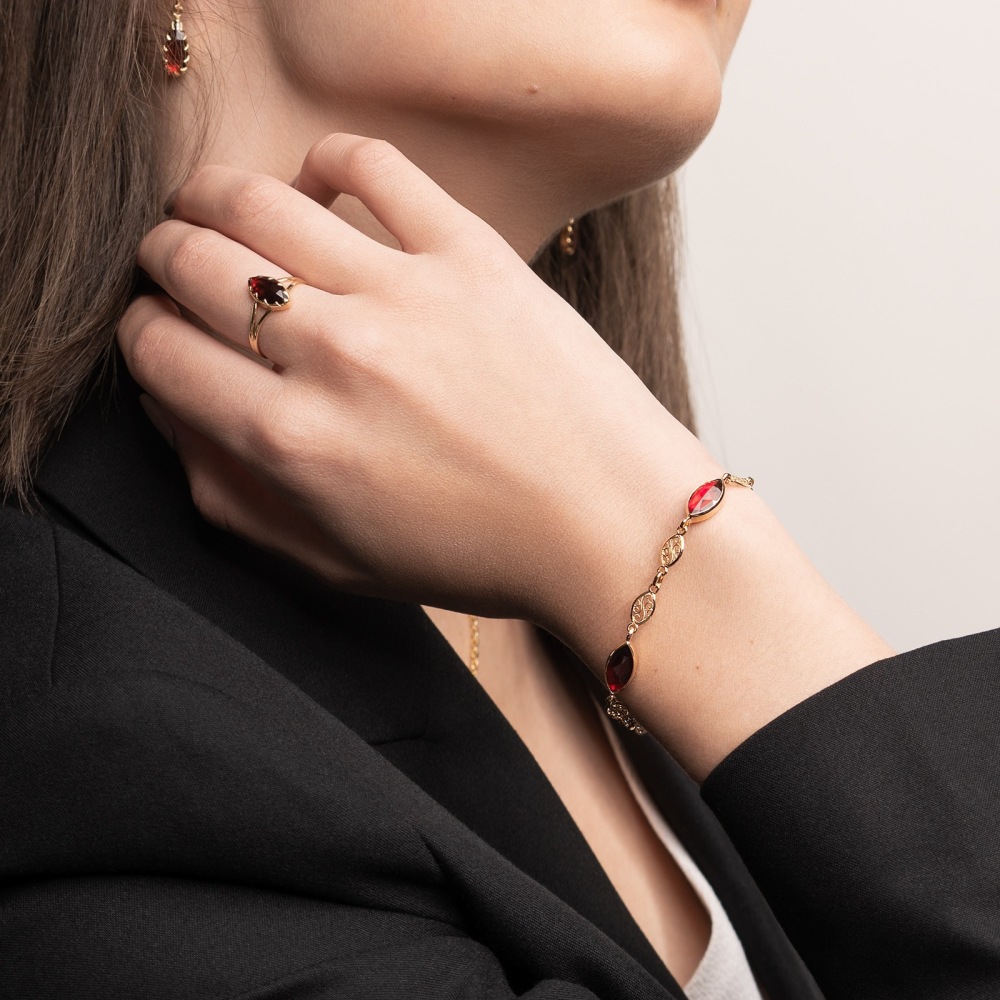 Bracelet Grenat et Filigranes