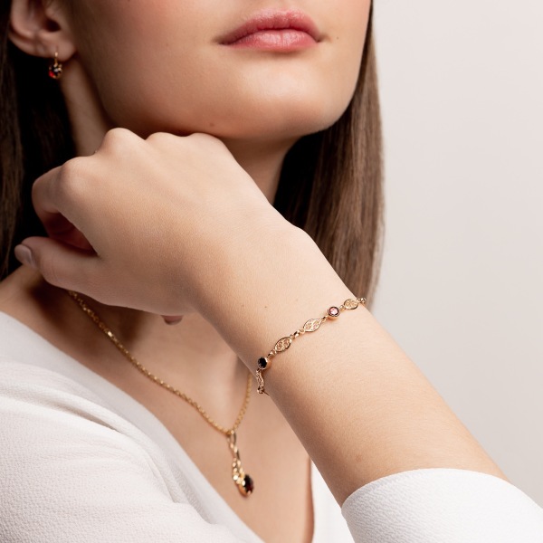 Bracelet Grenat et Filigranes