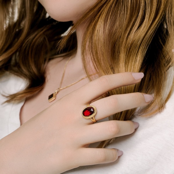 Bague Grenat Ovale