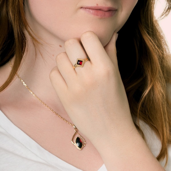 Bague Grenat Losange