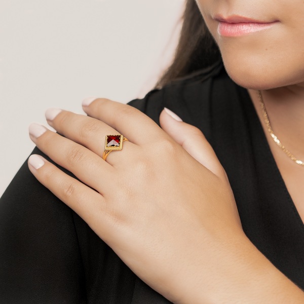 Bague Grenat Losange