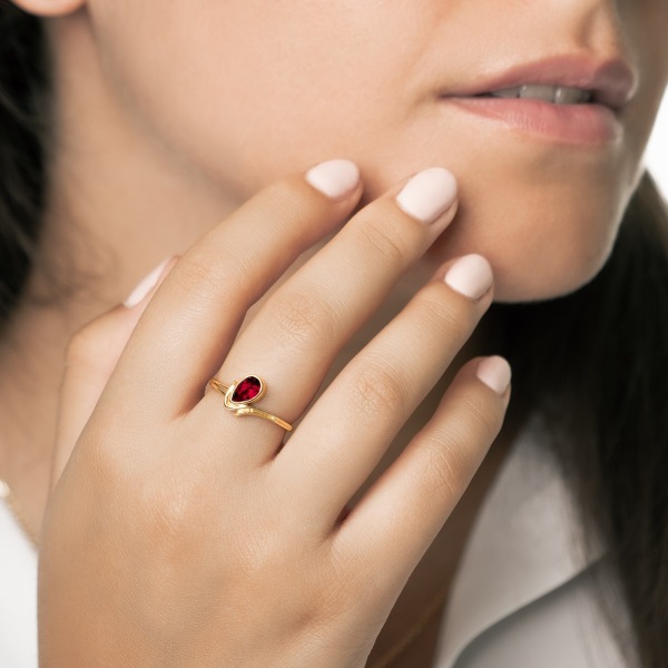 Bague Grenat Goutte