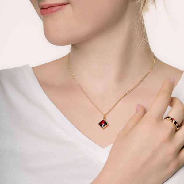 Pendentif Grenat Losange