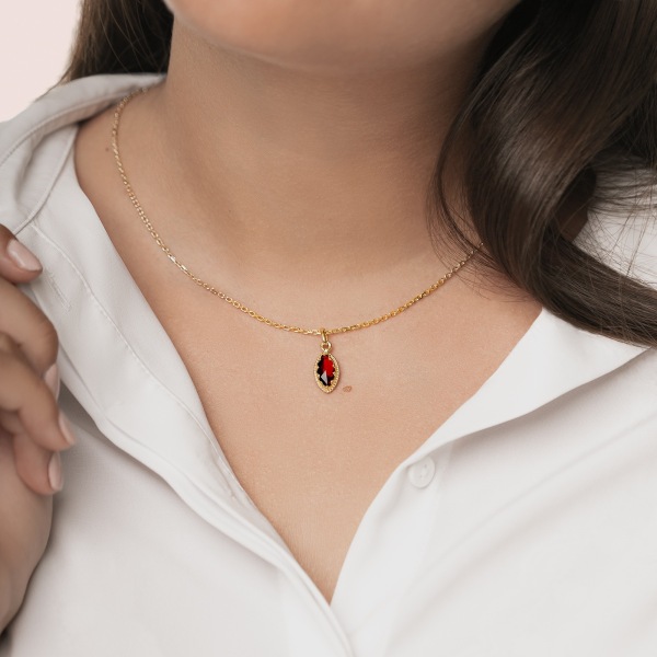Pendentif Grenat Navette