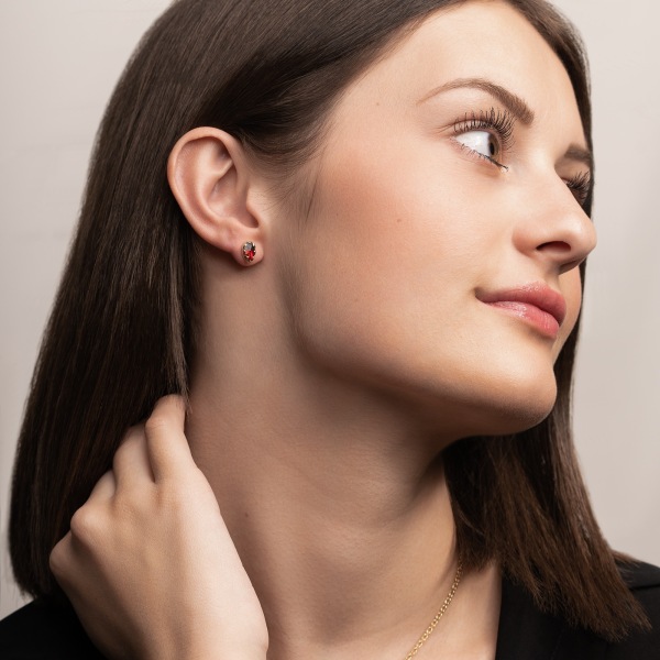 Boucles d'oreilles Grenat Goutte