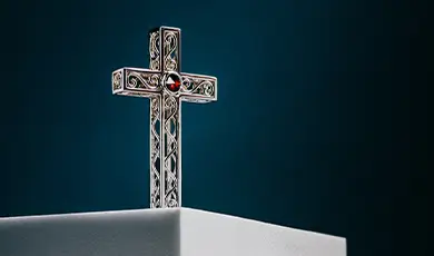Croix grenat catalan Argent