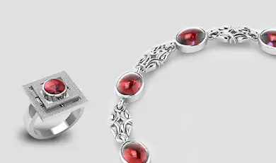 Bijou grenat catalan Argent